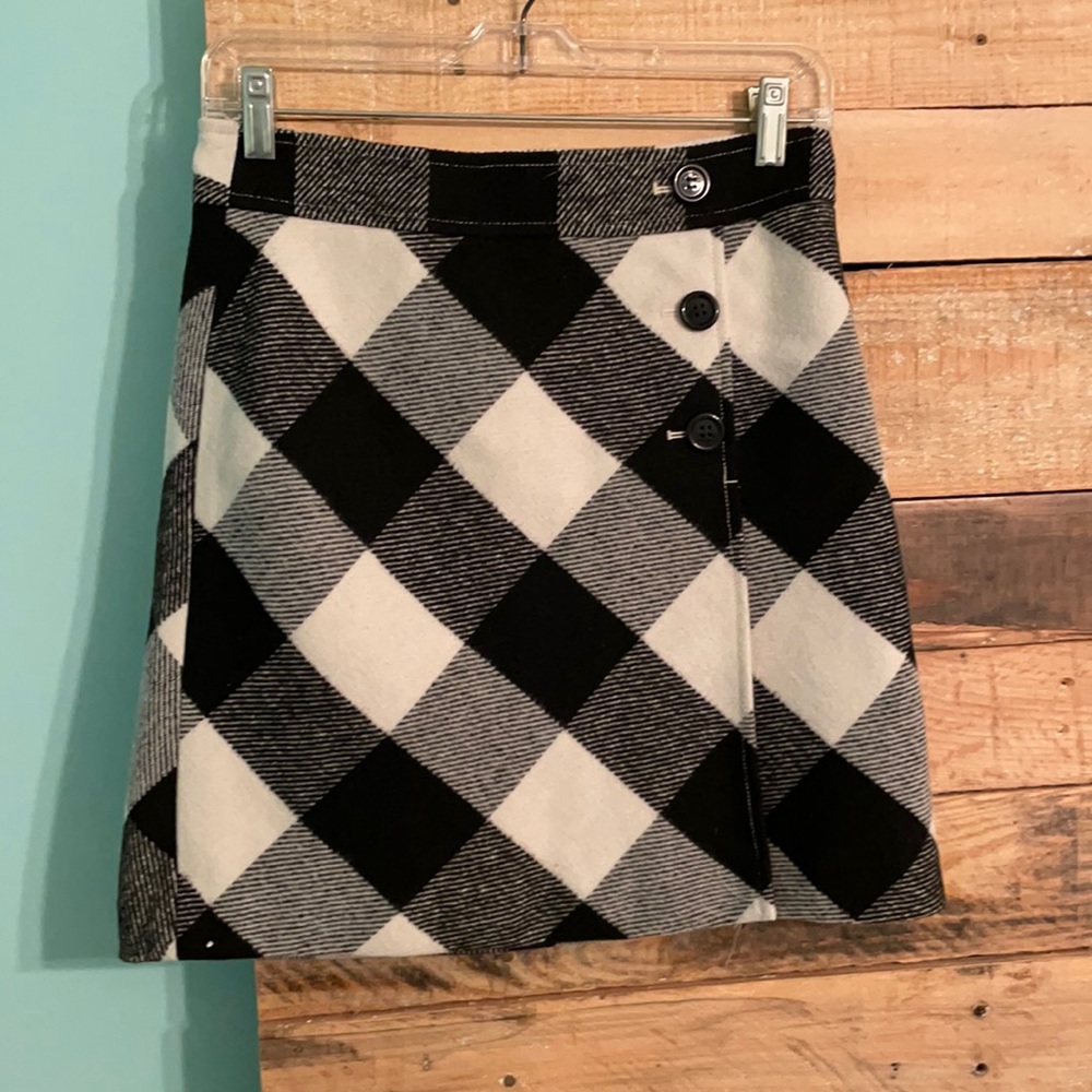0P Loft plaid skirt. Wool blend.
